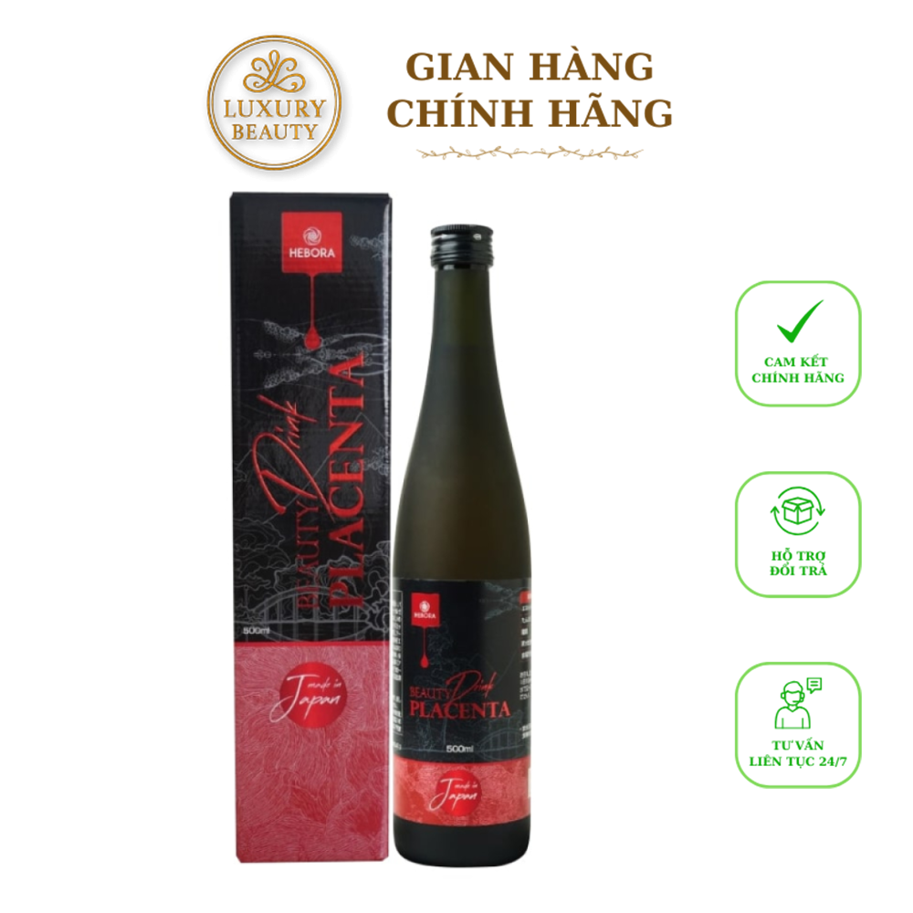 Nước Uống Nhau Thai Hebora Placenta Beauty Drink Dạng Chai 500ml Từ Nhật Bản