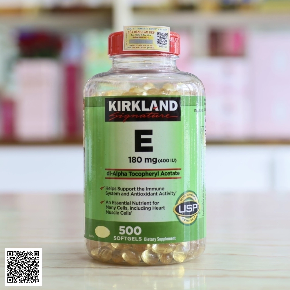 Viên Uống Vitamin E Kirkland Signature Vitamin E 400 IU Mỹ 500 Viên