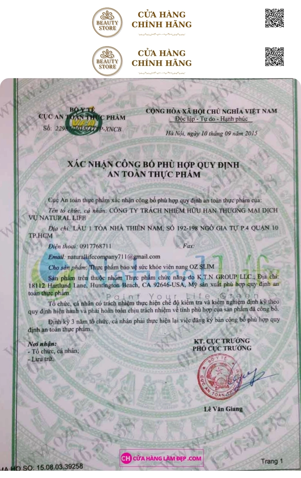Viên uống giảm cân OZ SLIM (40 Viên)