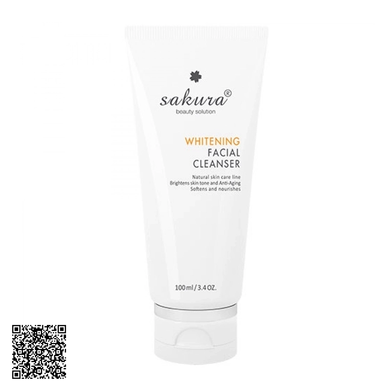 Sữa Rửa Mặt Dưỡng Trắng Da, Hỗ Trợ Ngừa Lão Hóa Sakura Whitening Facial Cleanser