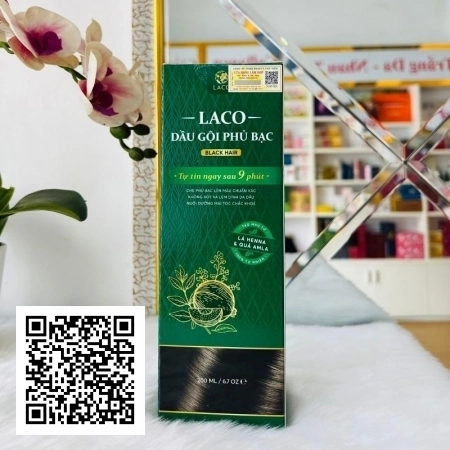 Dầu Gội Phủ Bạc Laco Đen Tóc Tự Nhiên 200ml
