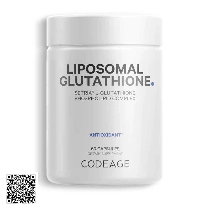 CodeAge Liposomal Glutathione 500mg Setria L- Glutathione Phospholipid Complex Viên Uống Trắng Da Mỹ Hộp 60 Viên