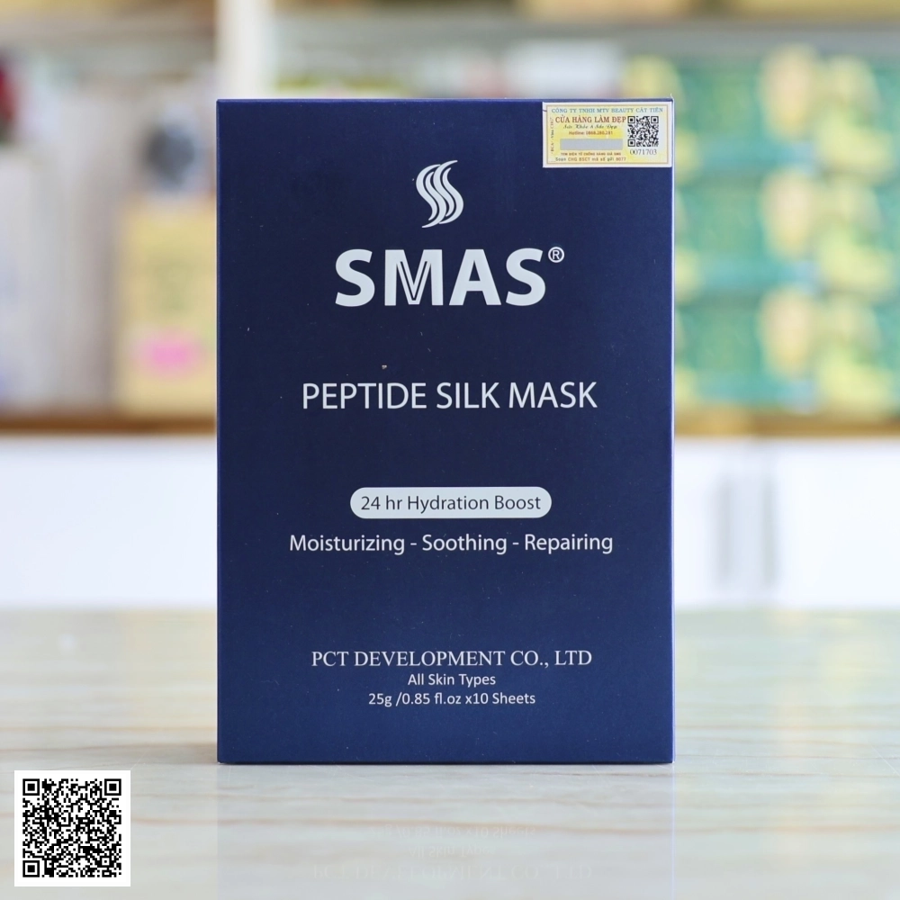 Mặt Nạ Smas Peptide Silk Mask 24H Hydration Boost Từ Nhật Bản Hộp 10 Miếng