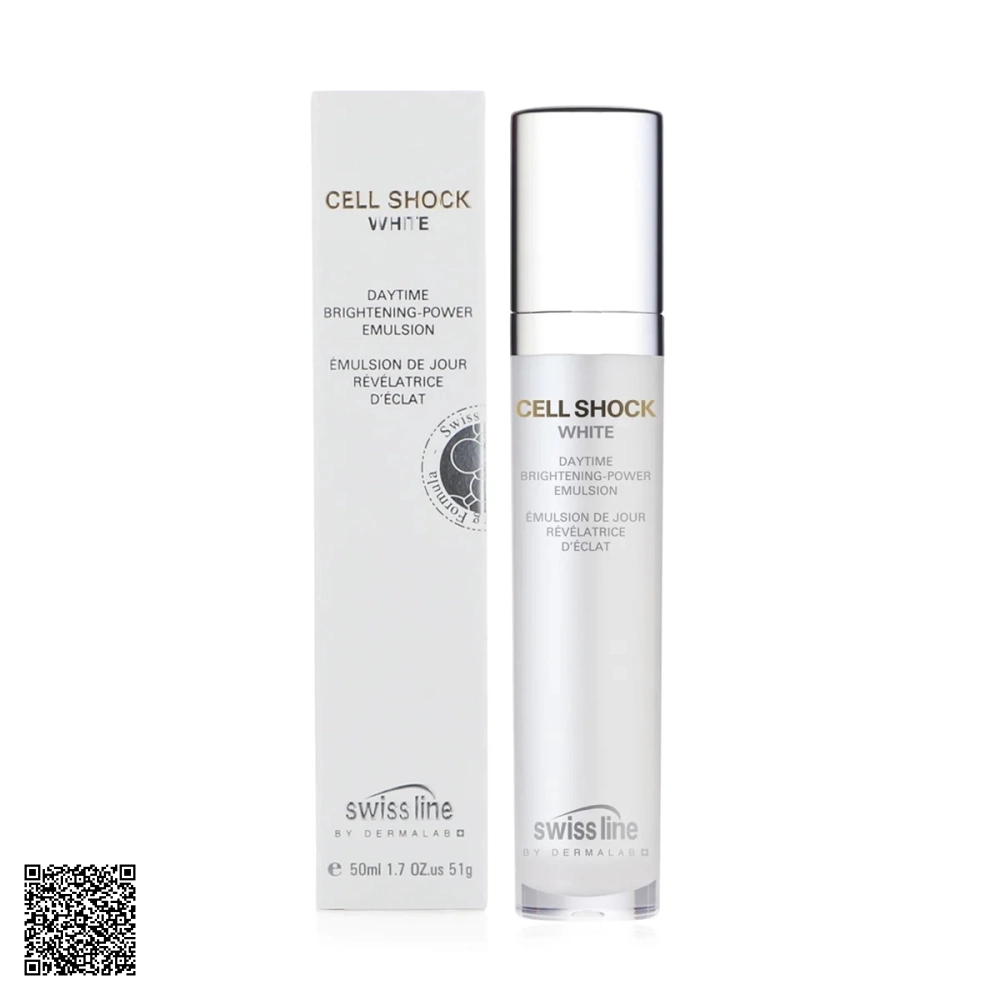 Nhũ Tương Dưỡng Trắng Da Hỗ Trợ Ngừa Lão Hóa Swissline Cell Shock White Daytime Brightening-Power Emulsion Từ Thuỵ Sĩ 50ml