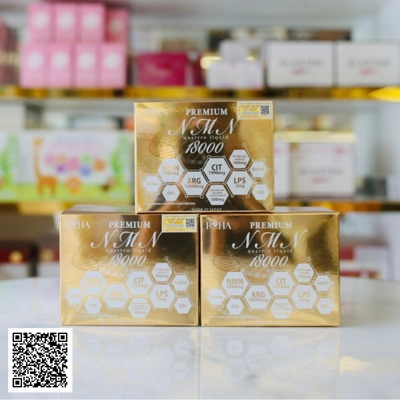 NMN Quattro Liquid 18000 Premium Nước Uống Trắng Da Trẻ Hoá NMN 18000 Hộp 30 Chai * 30ml