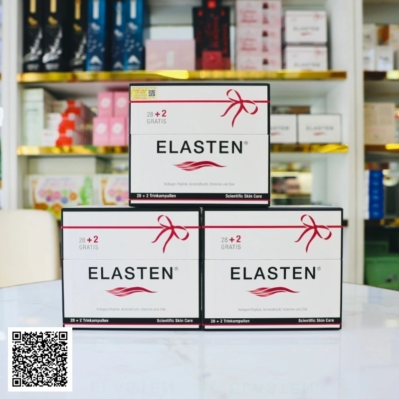 Liệu Trình Nước Uống Collagen Elasten Scientific Skin Care Từ Đức Hộp 30 Ống x 3 Hộp