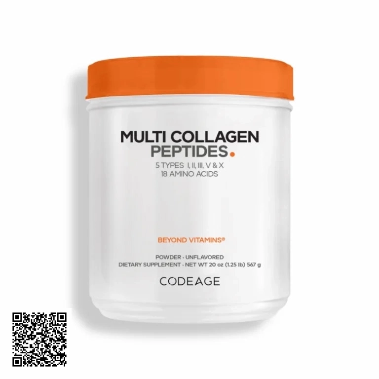 Codeage Multi Collagen Peptides Bột Collagen Uống Đẹp Da Mỹ Hộp 567g